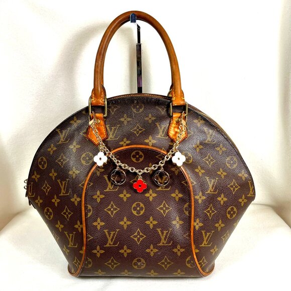 Authentic Vintage Louis Vuitton Ellipse Shoulder Bag MM Medium Canvas Leather - Picture 1 of 15
